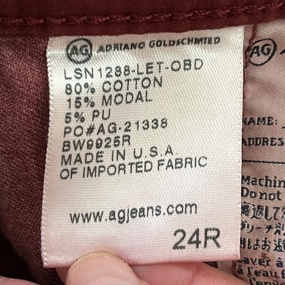 AG ADRIANO GOLDSCHMIED Legging Ankle Super Skinny Leatherette Jean Size 24R New - Picture 11 of 16